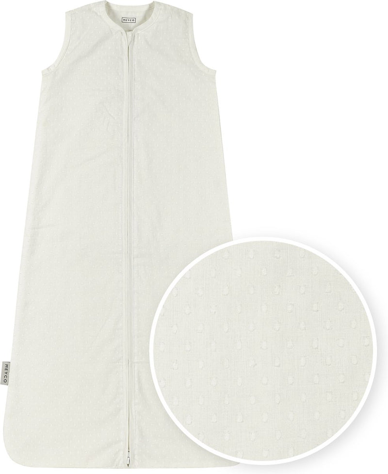 Saco de dormir de verano para bebé Meyco baby plume - blanco roto - 110 cm - 0,5 tog