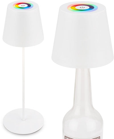 Briloner calida - lámpara de mesa recargable - regulable - para interior y exterior - 3 en 1 - rgbw - ip44 - inalámbrica - regulable en altura - 36 x ø 10,5 cm - blanca
