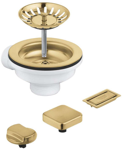 Grohe waste fittings - drain strainer for sink with accessories, brushed cool sunrise 40996gn0