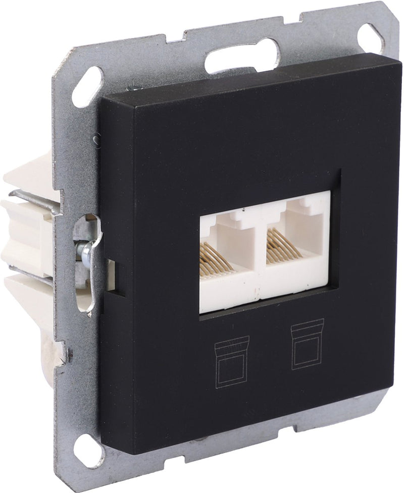 Q-link mql s-l presa da incasso nera tel dat cat5e 2x8