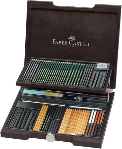 Set artista Faber-castell Pitt monochromos - custodia in legno 86 pezzi - fc-112971