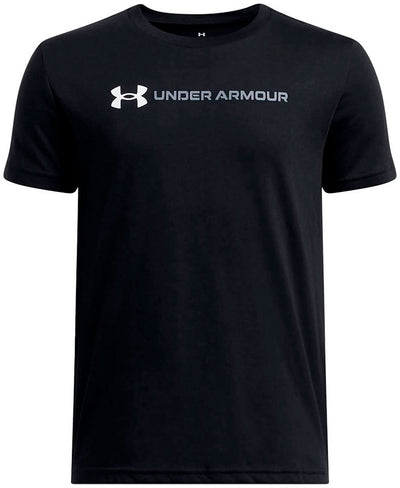 Camiseta deportiva unisex Under Armour ua b logo wordmark ss - negro - blanco - gris