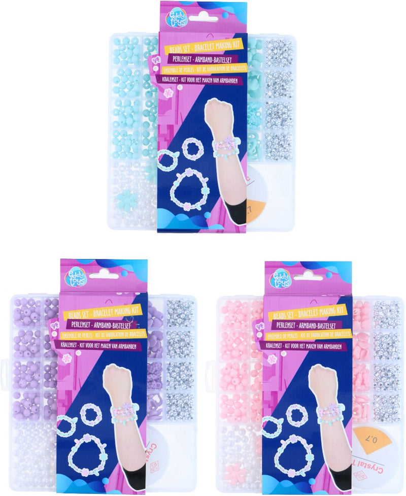 Juego de cuentas de juguetes Eddy - hacer pulsera - juego de manualidades de pulsera diy - kit para hacer pulseras con cuentas - elaboración de joyas para niños - 1 variante aleatoria