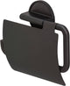 Tiger tune - portarrollos con solapa - portarrollos - sin taladrar - cinta autoadhesiva 3m - metal negro negro cepillado - negro bronce