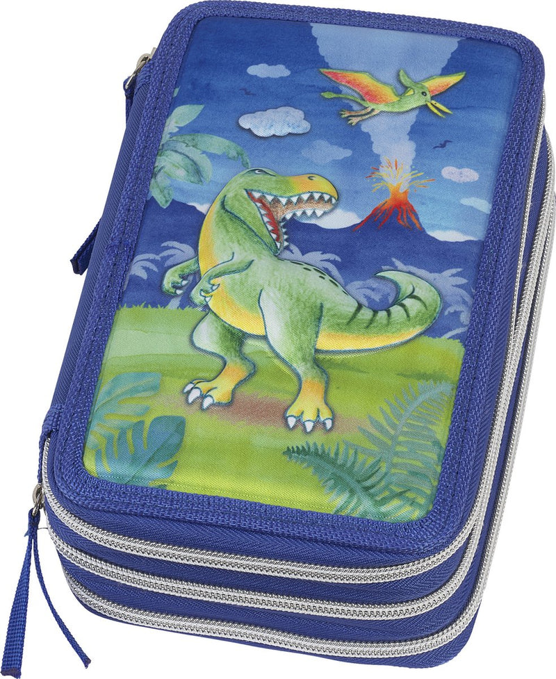 Estuche de dibujo faber-castell - dino - relleno de 3 capas 44 piezas - fc-573041