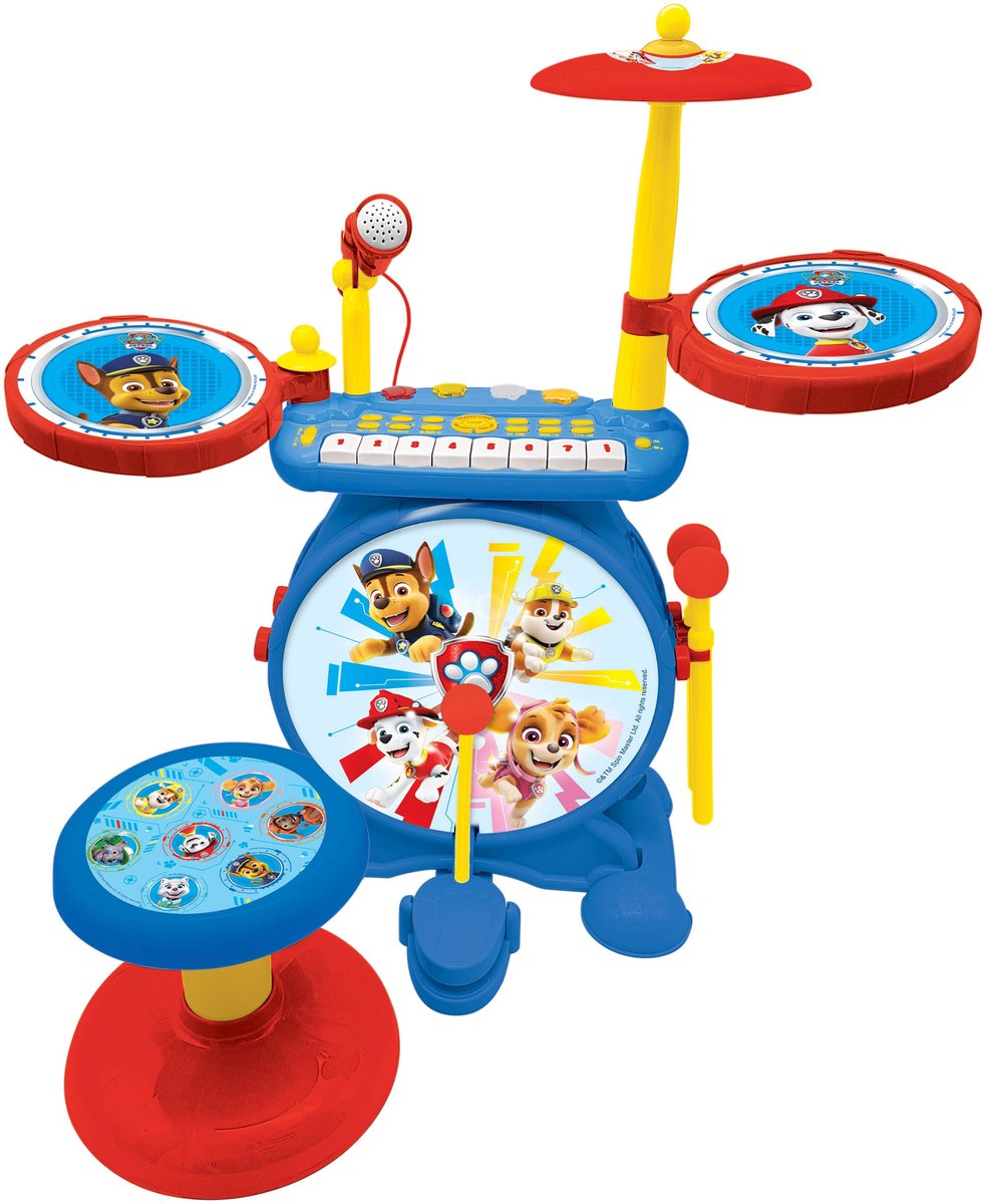 Lexibook my rock band Paw Patrol batería electrónica luminosa completa con taburete