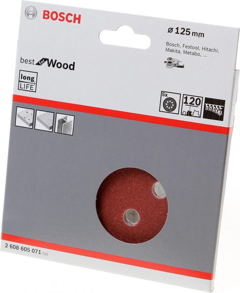 Carta vetrata Bosch 5x expert c470 con 8 fori per levigatura eccentrica...