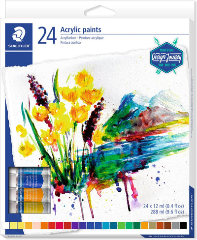 Staedtler design travel - pintura acrílica karat - juego de 24 tubos de 12 ml
