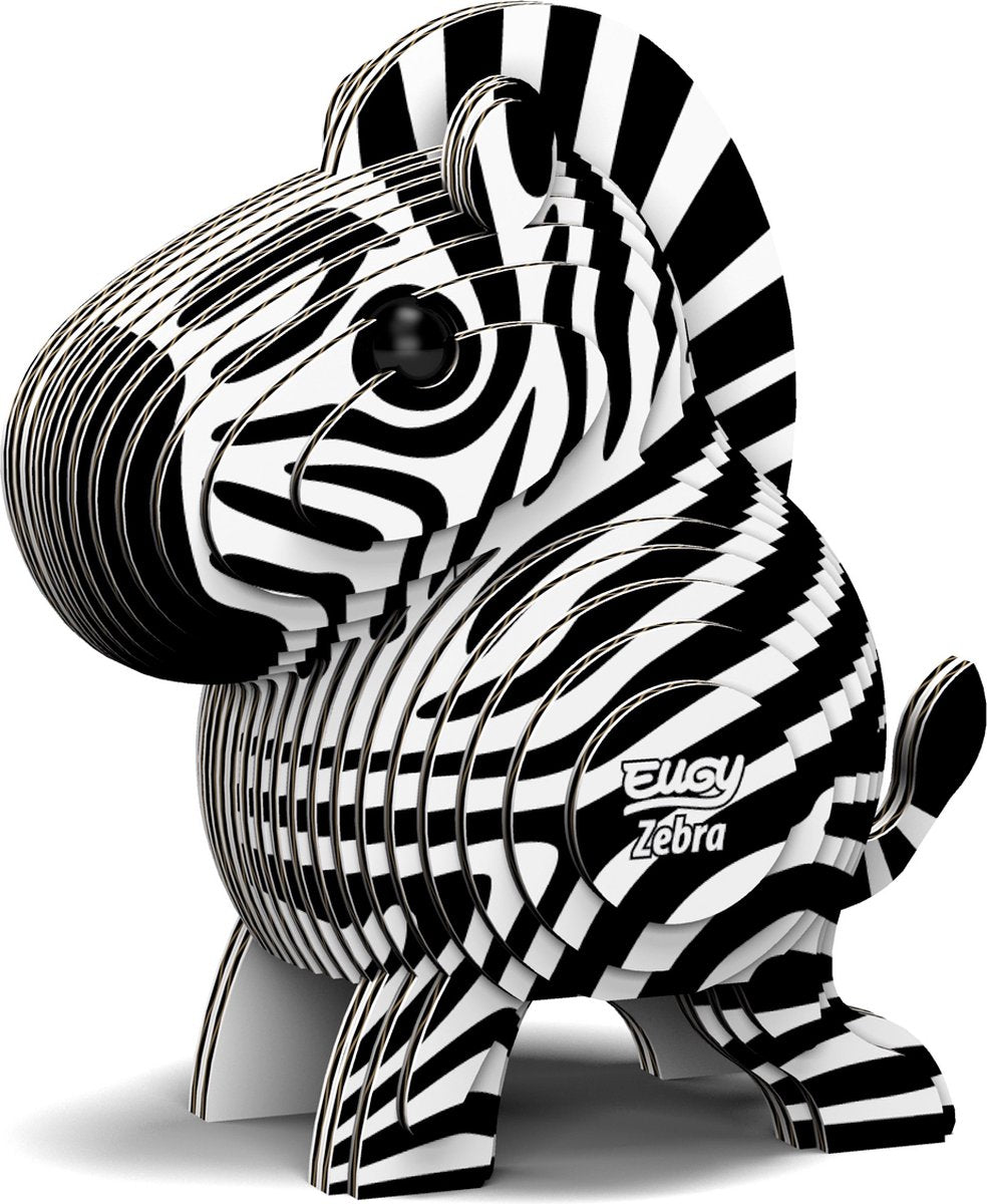 Eugy 3d puzzel - zebra - wilde dieren - duurzaam - verzamel ze allemaal - 6 jaar