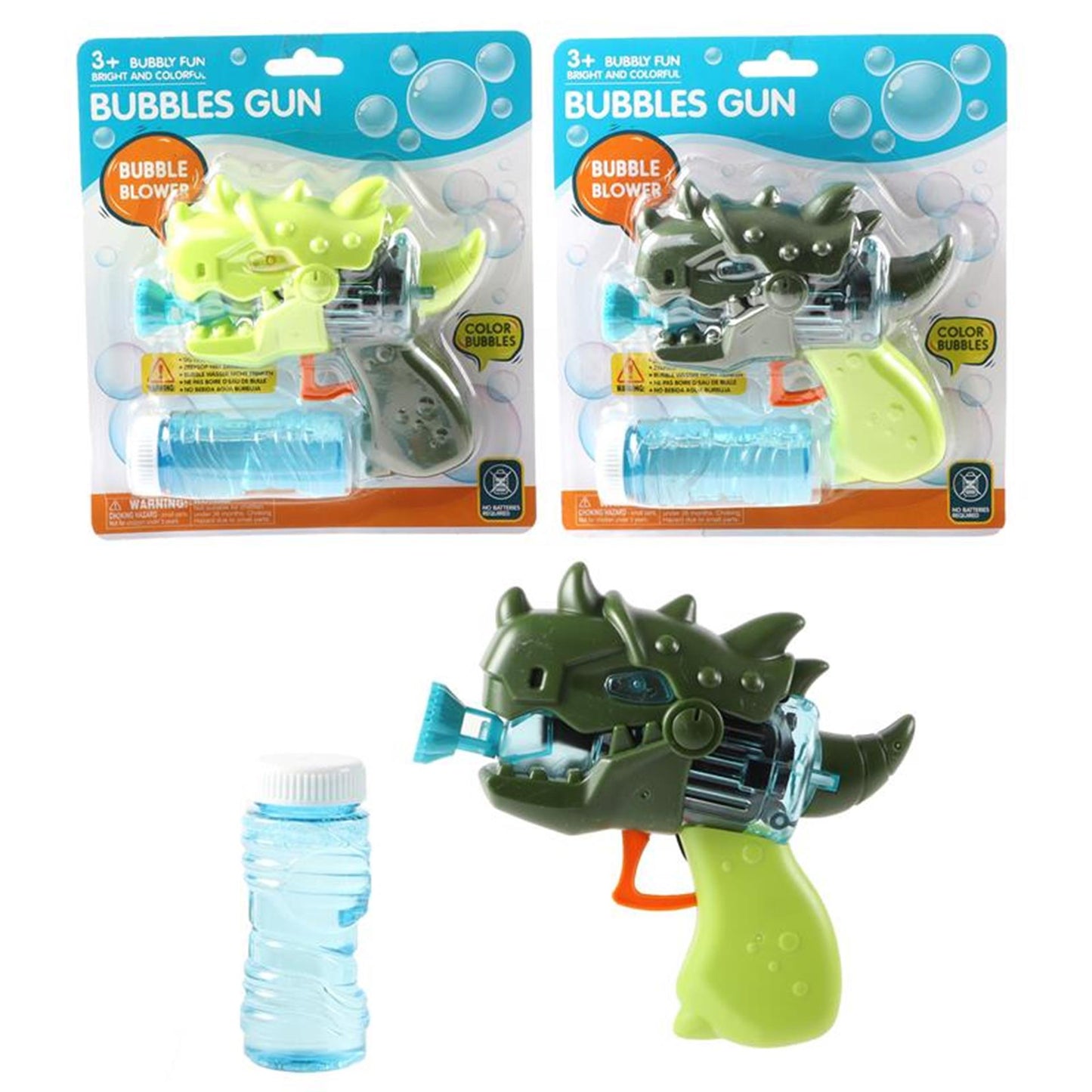 Pistola de burbujas de dinosaurio