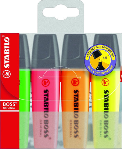 Stabilo fluorescent highlighter set boss multicolour (5 pieces)