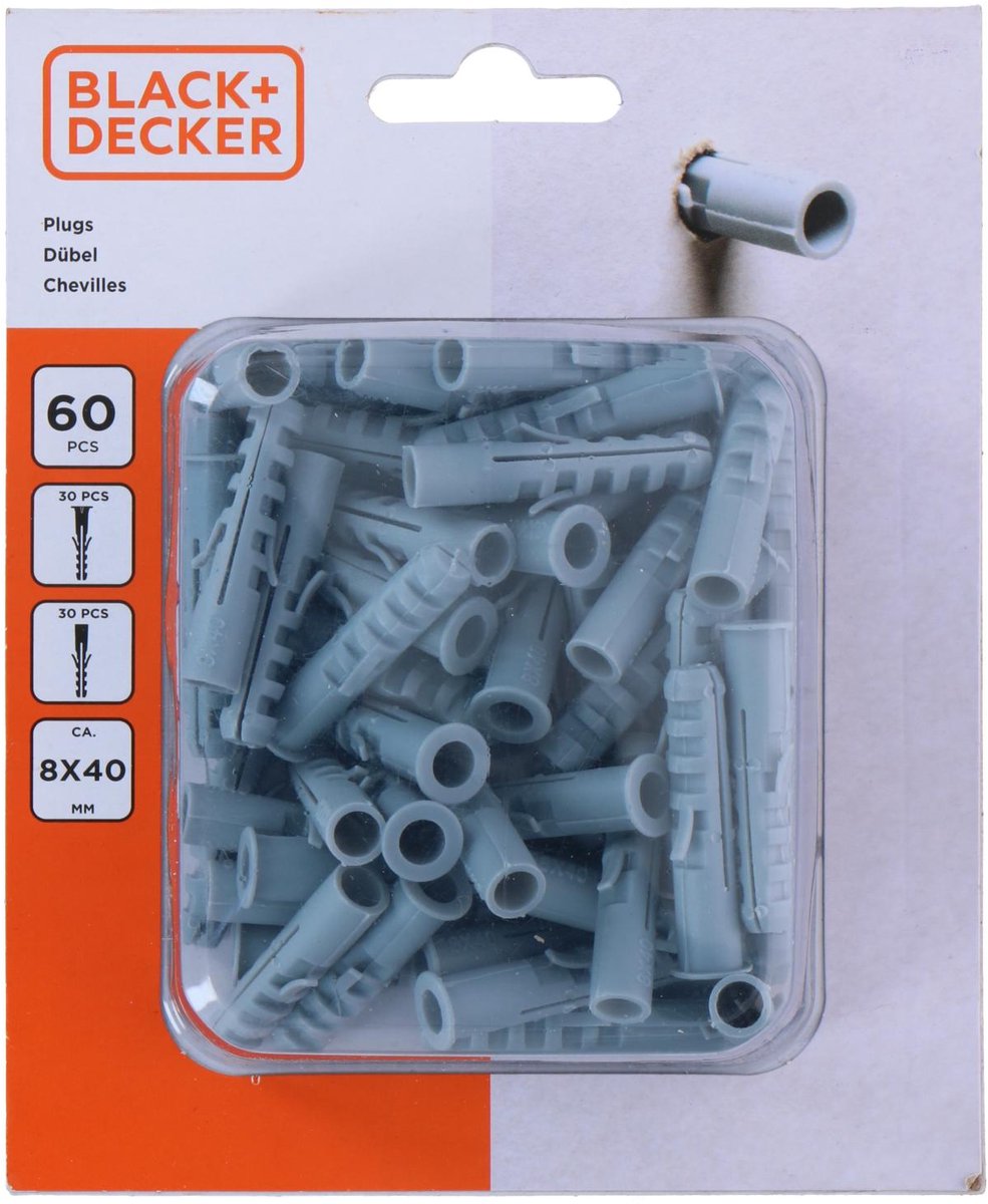 Black+decker pluggen 60 stuks - kunststof