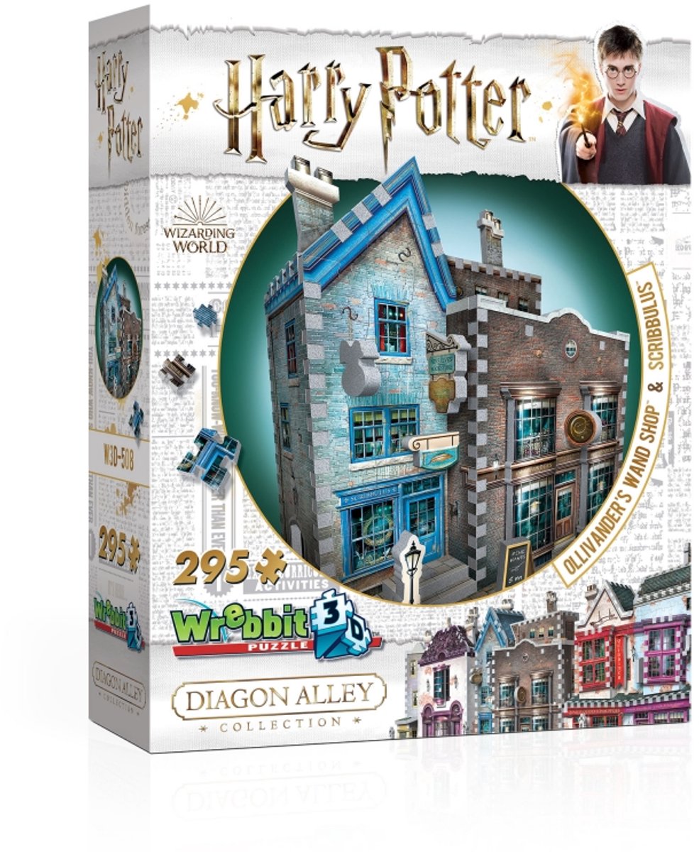 Wrebbit Olivander's Wand Shop e strumenti per scrivere Scribbulus - puzzle 3D - Harry Potter - 295 pezzi