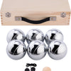 Engelhart metalen jeu de boules - 6 ballen in houten kist - luxe set - pétanque - boules - metalen ballen - geschikt voor elke jeu de boules baan - longfield
