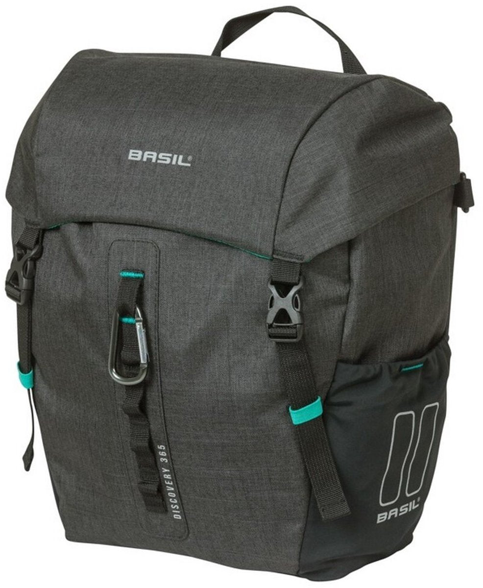 Basil Discovery 365D Borsa per biciclette singola M - leggero, compatto, impermeabile - nero