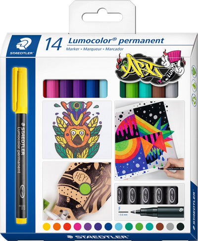 Staedtler lumocolor penna permanente f - set con 14 colori