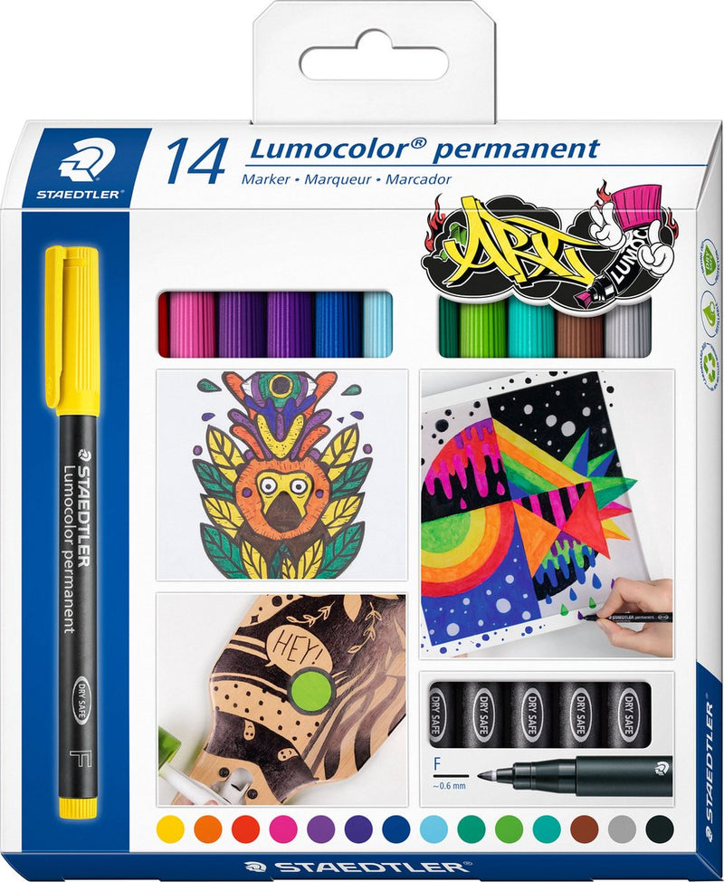 Staedtler lumocolor penna permanente f - set con 14 colori