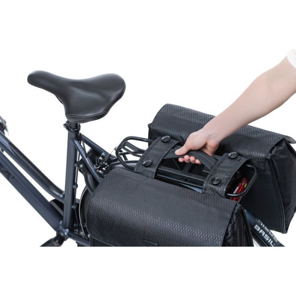 Basil Doble Bolsa de bicicleta Handel Negro