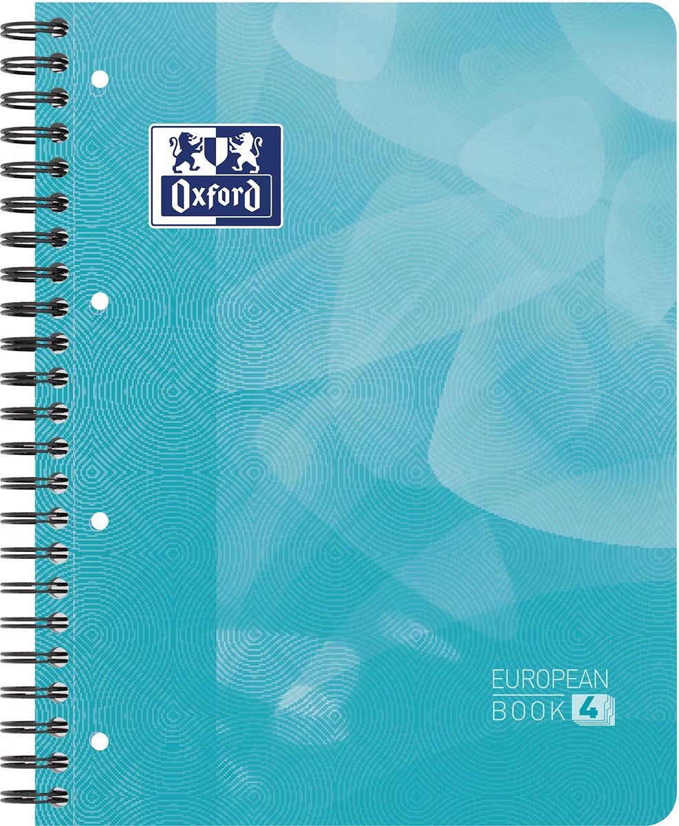 Oxford projectboek - a4+ - 4-gaats - lijn - 120vel - aqua