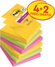 Z-notes super adesivi post-it r330-sscarn-p4+2 giallo, verde, rosa
