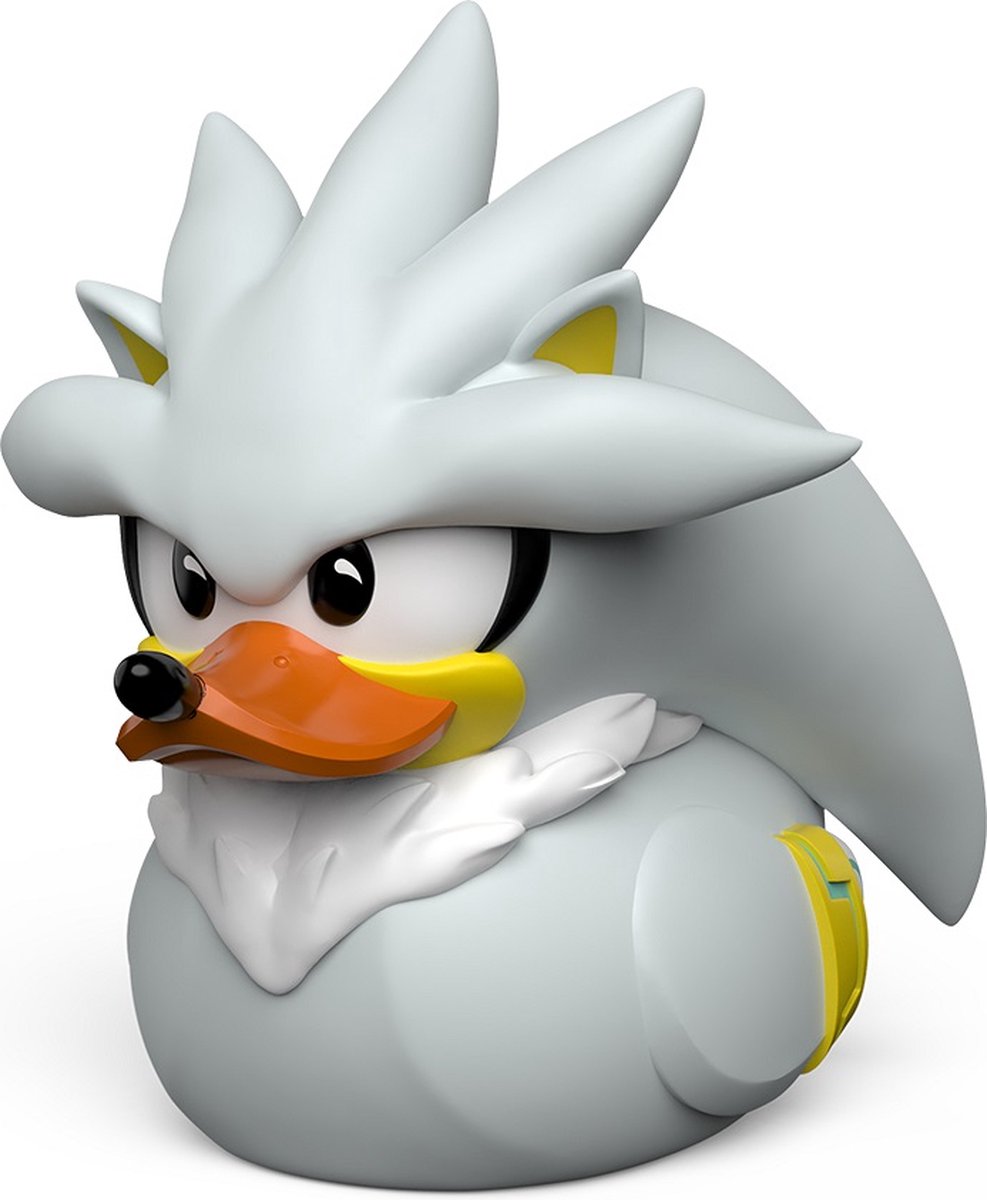 Tubbz numskull - paperella di gomma - sonic the hedgehog - silver the hedgehog (prima edizione) - 9 cm