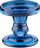Arti casa Portavelas para vela de pilar - Portavelas de cristal transparente - ø8,5 x 8,5 cm - azul