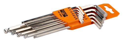 Juego de llaves hexagonales Bahco largas + punta de bola