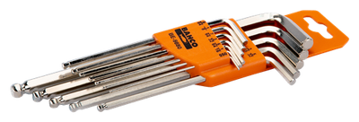 Set chiavi esagonali Bahco lunghe + estremità sferica