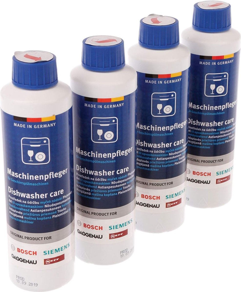Bosch Siemens Neff Gaggenau set 4 flaconi di detergente per lavastoviglie 250 ml