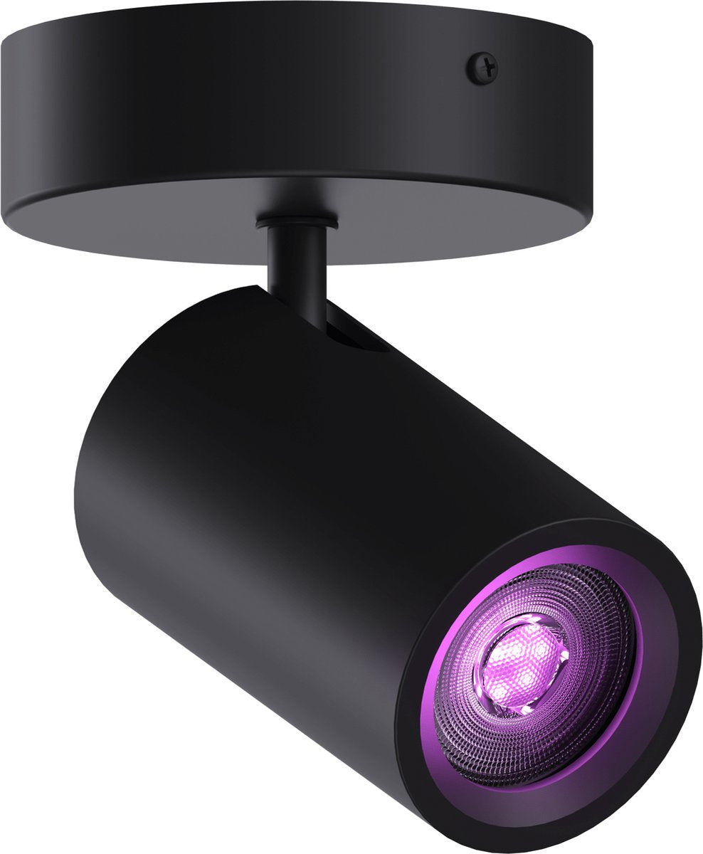 Calex smart plafondlamp - 1-lichts - slimme opbouwspot - rond - zwart