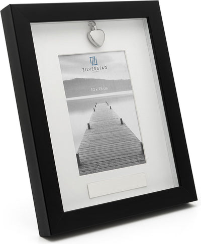 Zilverstad - memory fotolijst met ashouder 10x15 cm zwart