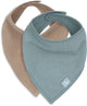 Bandana bavaglino Jollein - idrofila - bavaglini - 2 pezzi - biscotto verde mare