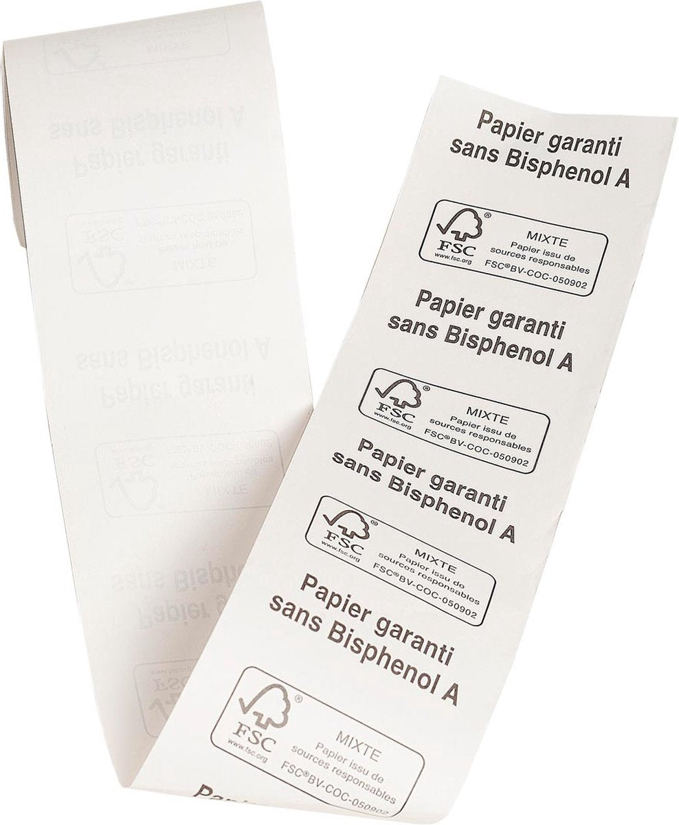 Exacompta 60x rollos para terminal de tarjetas bancarias y de pago 57x40x12x18 - 1 capa térmica de 55g m2 sin BPA. - blanco - 40349e