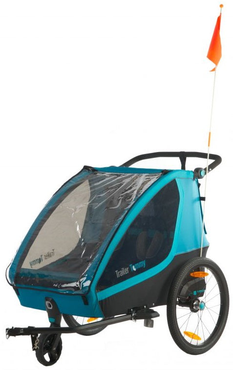 Mirage Tommy Children's Bike Cart - Marco de aluminio, Wielvering, Gordel de 3 puntos, azul, 2021