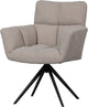 Sedia girevole Woood Vinny con braccioli - bouclé - sabbia - 89x70x61