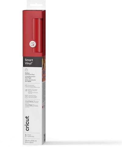 Vinile intelligente Cricut permanente 33x91 cm – rosso (1 foglio)