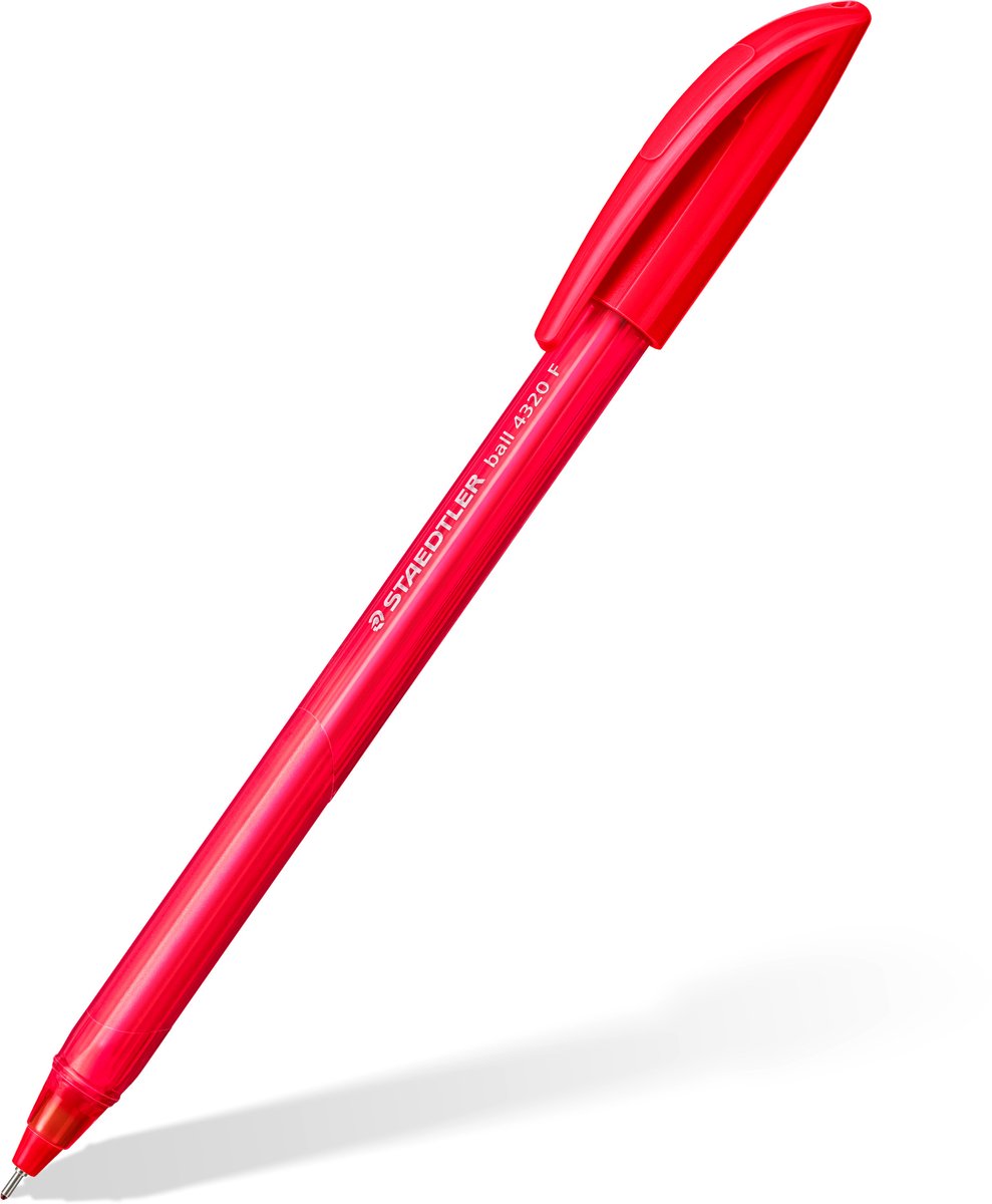 Staedtler ball 4320 - bolígrafo triangular - rojo - fino - caja de 10 piezas