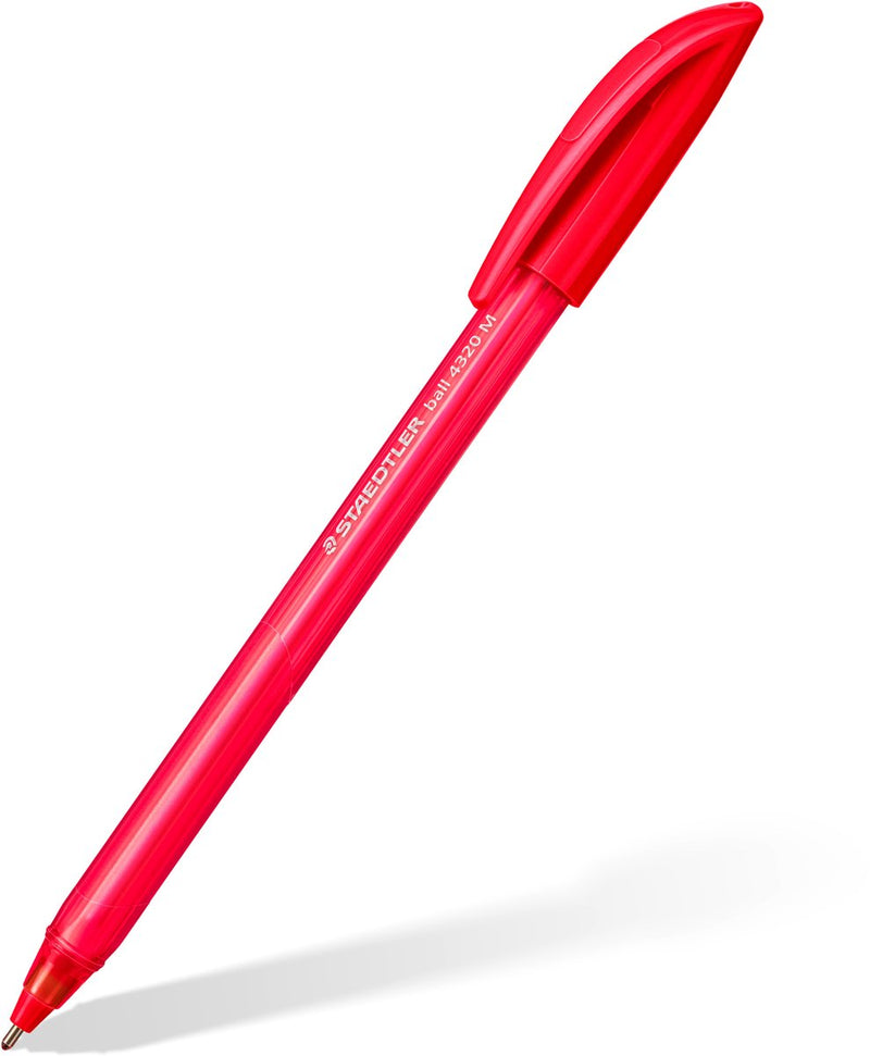 Staedtler ball 4320 - bolígrafo triangular - rojo - mediano - caja de 10 piezas
