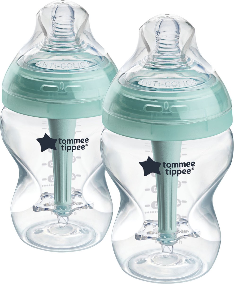 Biberon anti-coliche avanzati Tommee Tippee, set di 2 biberon da 260 ml - flusso basso 0 mesi+