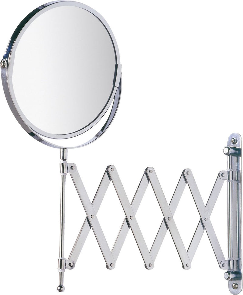 Specchio da barba Wenko da parete esclusivo ø17cm bifacciale telescopico cromato 3x ingranditore - specchio da bagno - specchio da trucco modello da parete allungabile - specchio ingranditore - specchio cosmetico con braccio a armonica