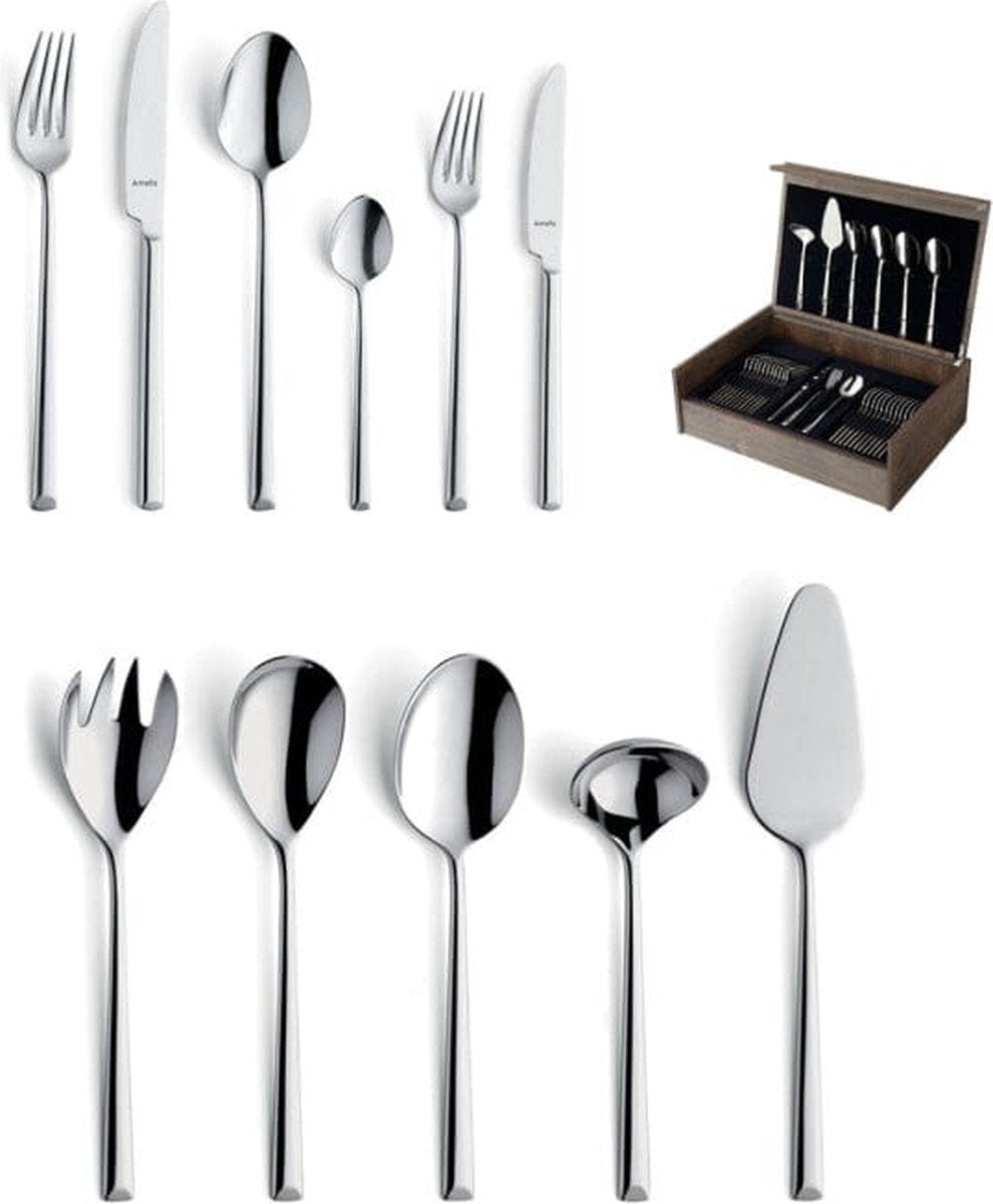 Set posate Amefa Ventura da 78 pezzi per 12 persone - argento