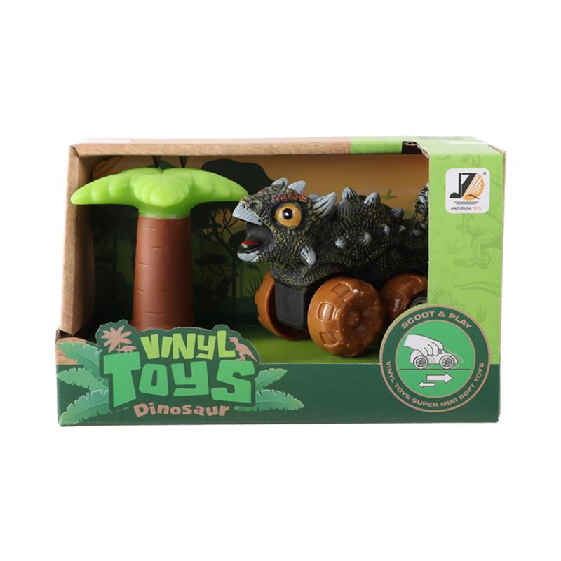 Coche bebe dinosaurio 12cm con palmera