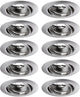 Paulmann inbouwlamp base basisset zwenkbaar rond 90 mm 20° gu10 max. 10w 230v dimbaar staal geborsteld