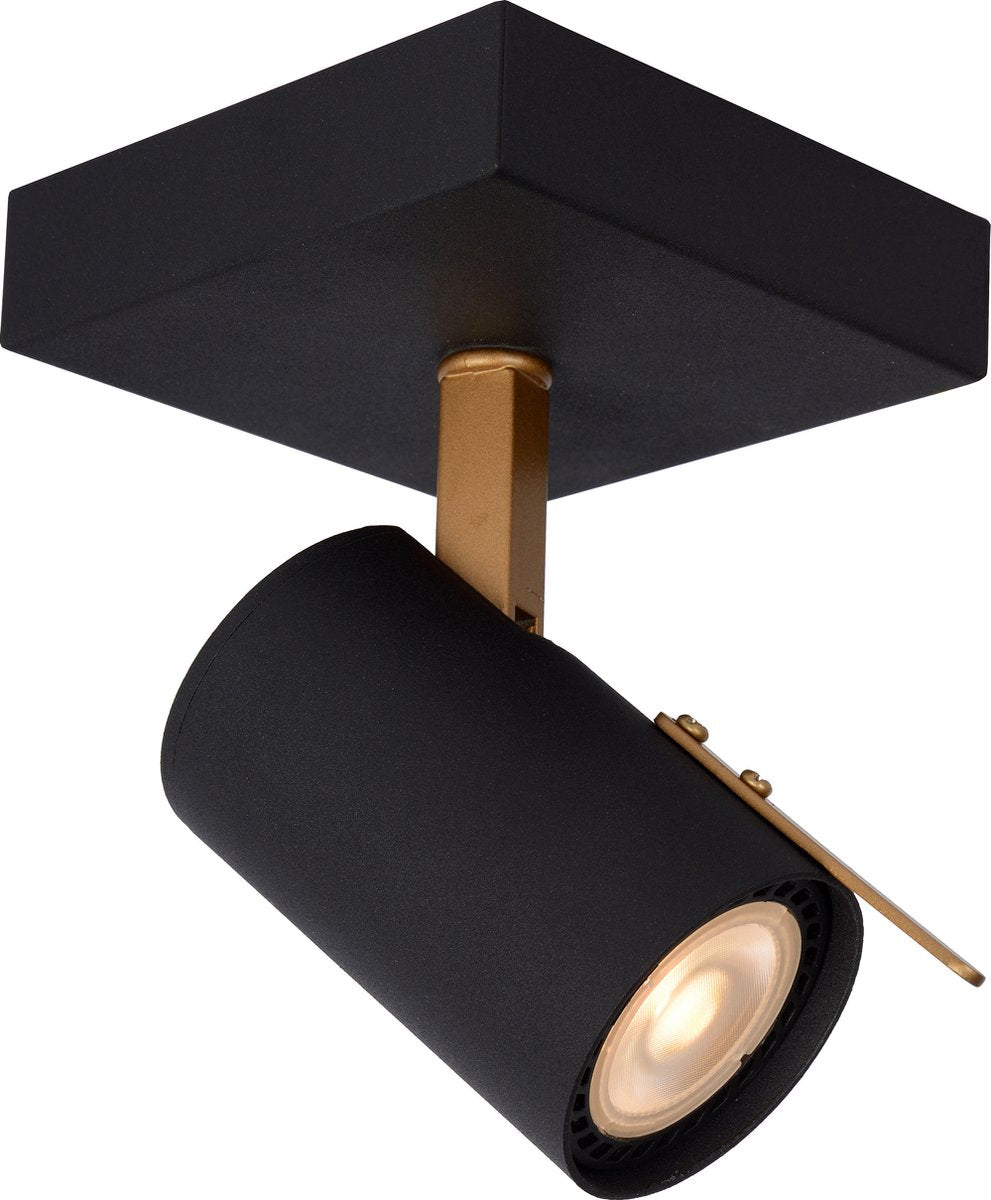Lucide grony - faretto da soffitto (plafoniera) - led dimmerabile caldo - gu10 - 1x5w 2200k 3000k - nero