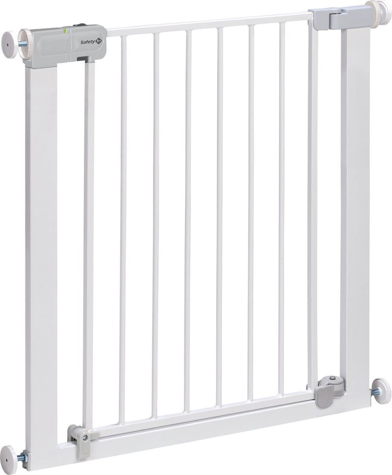 Barrera de escalera con cierre automático Safety 1st - 73 a 80 cm - ampliable - montaje con abrazadera - metal blanco