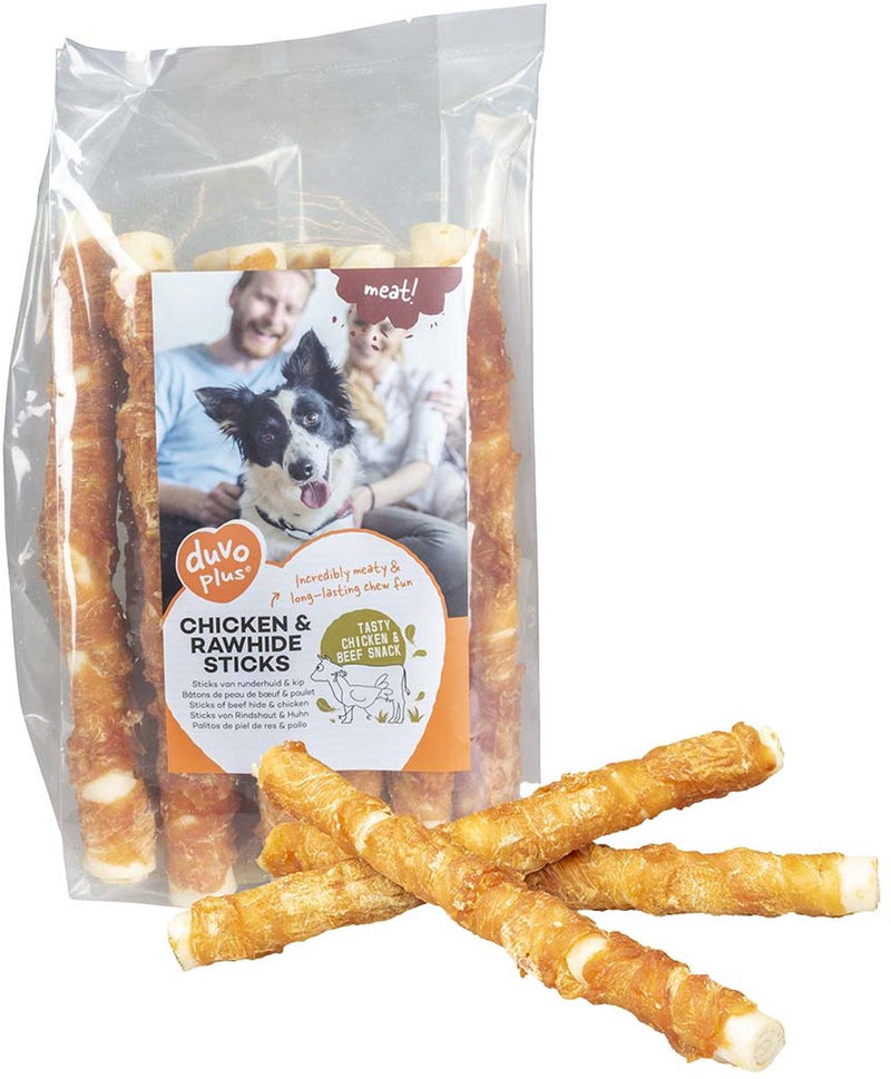 Duvo più carne! bastoncini di pollo snack in pelle grezza per cani l-25cm-1kg