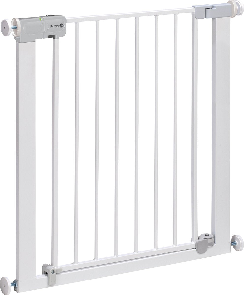 Barrera de escalera con cierre automático Safety 1st - 73 a 80 cm - ampliable - montaje con abrazadera - metal blanco