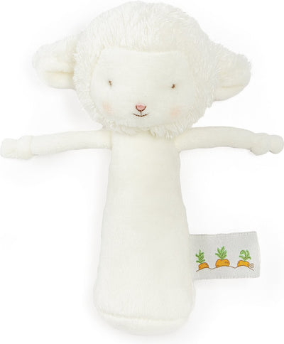 I conigli della baia sonaglino l'agnello - peluche - dettagli ricamati - 16 cm - bianco