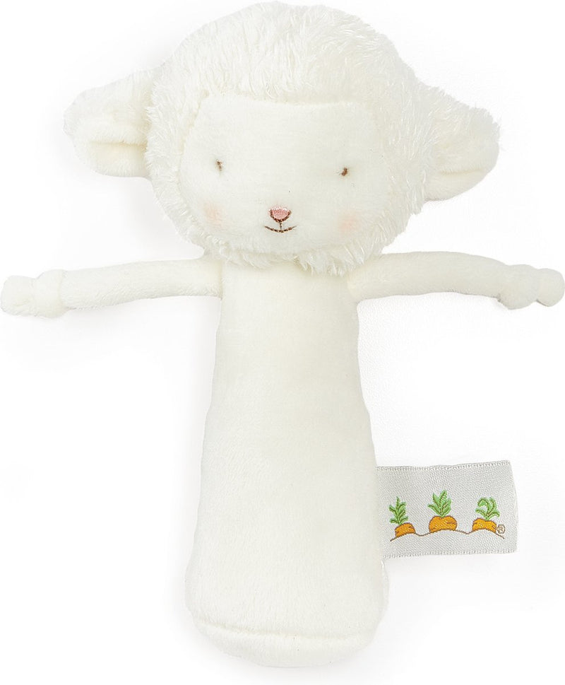 I conigli della baia sonaglino l'agnello - peluche - dettagli ricamati - 16 cm - bianco