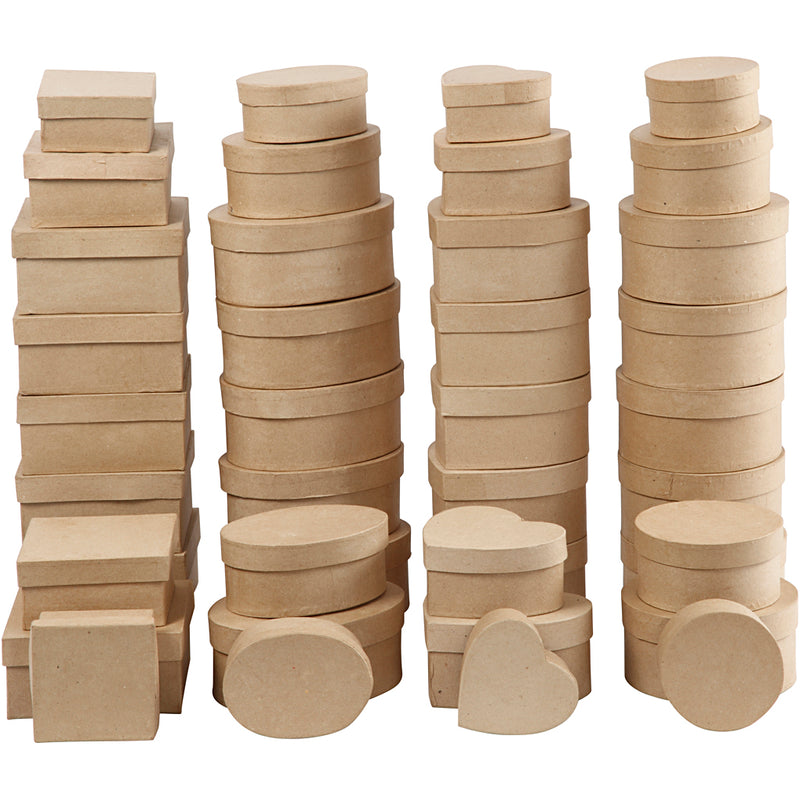 Cajas de empresa Creativ, h: 5-7,5 cm, d 10-18 cm, 72 piezas 1 caja